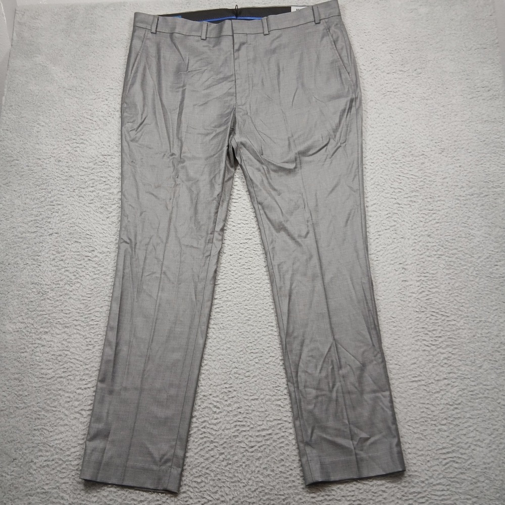 Kenneth Cole Reaction Men's Dress Pants 40x32‎ Gray Slim Fit Stretch Slacks